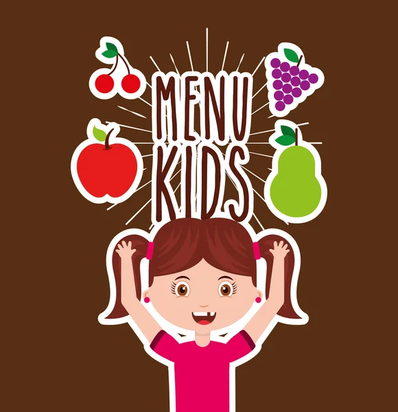 Kids menu restaurant icon — Stock Vector