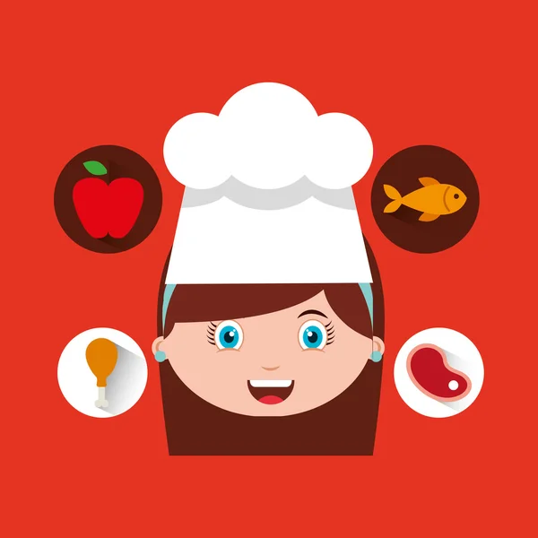 Little chef kids menu — Stock Vector