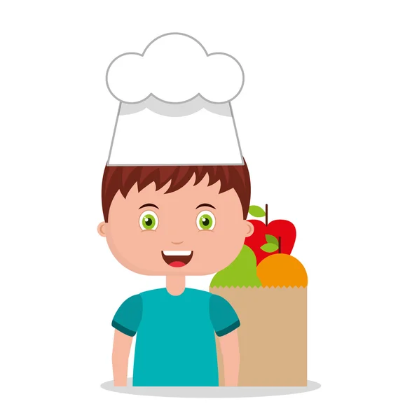 Menu dla dzieci Little chef — Wektor stockowy