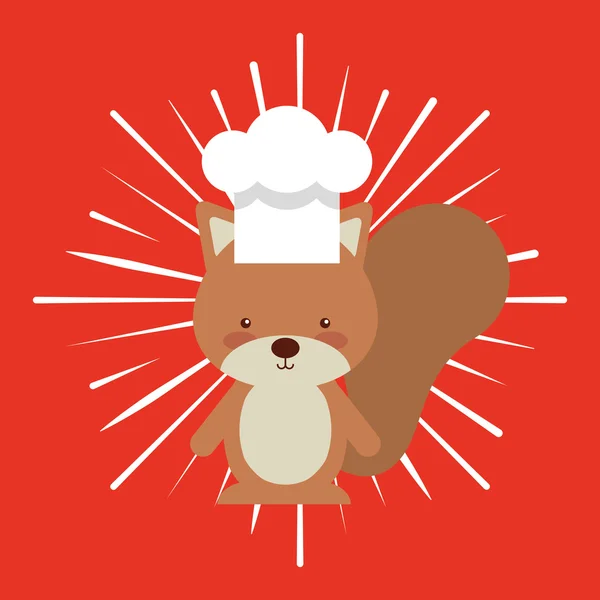 Animal chef personnage enfants menu — Image vectorielle