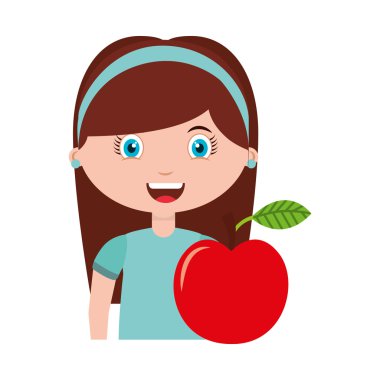 Kız karakter öğrenci kaynakları okul ile