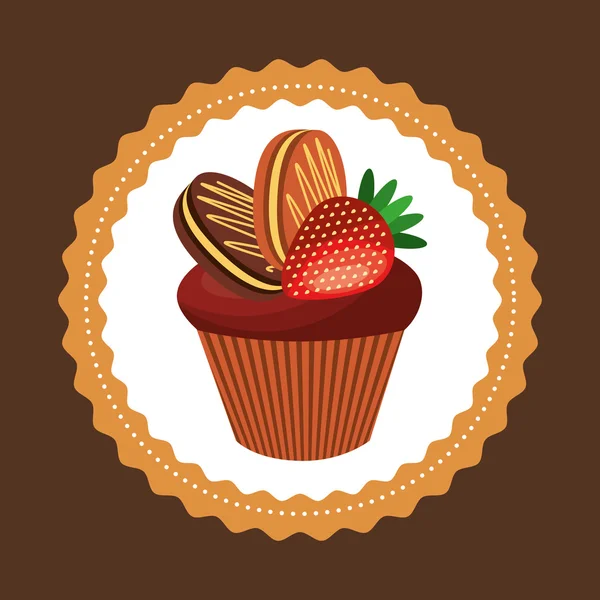 Produtos de panificação cupcake doce — Vetor de Stock