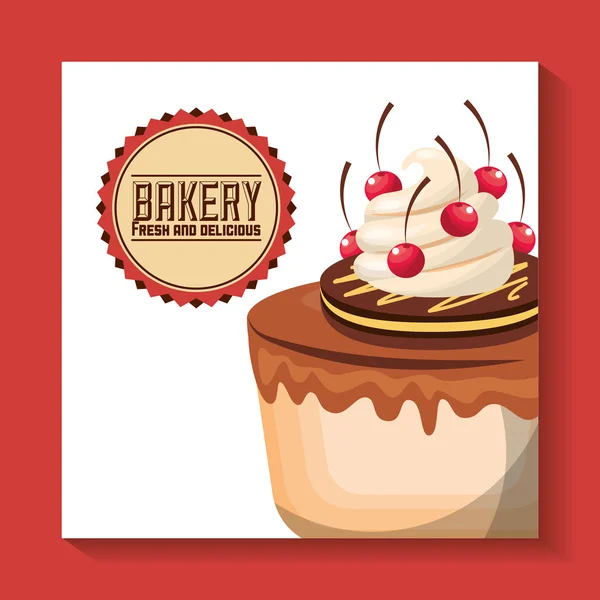 烘焙的食品甜蛋糕 — 图库矢量图片