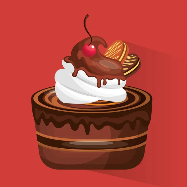Baked goods sweet cupcake — Stock Vector