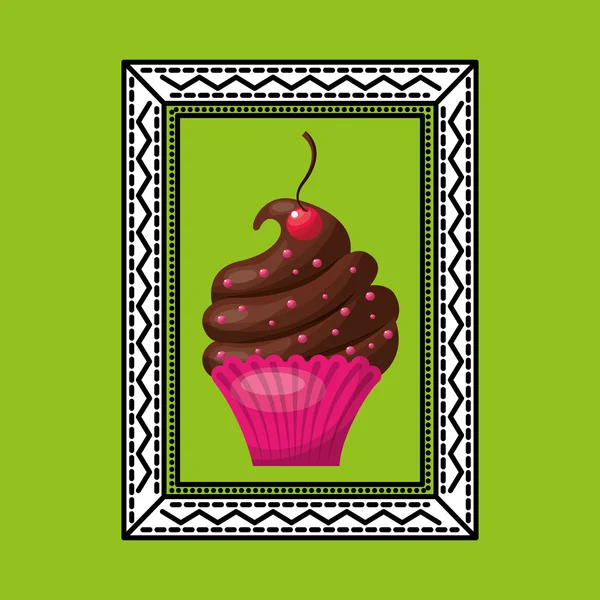 Pékáruk édes cupcake — Stock Vector