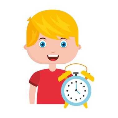 Çocuk karakter öğrenci okul malzemeleri ile