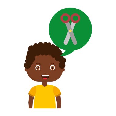 Çocuk karakter öğrenci okul malzemeleri ile