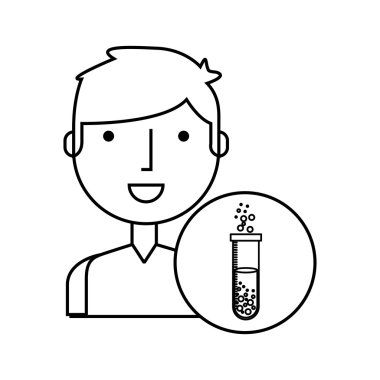 Çocuk karakter öğrenci okul malzemeleri ile