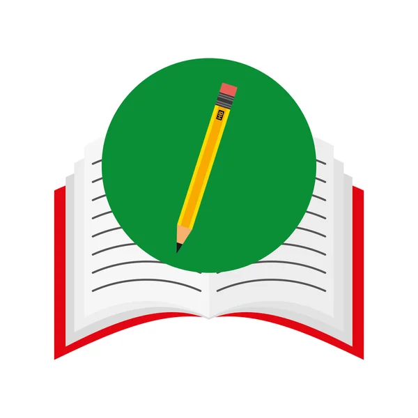 Buchschule mit Bildungsikone — Stockvektor