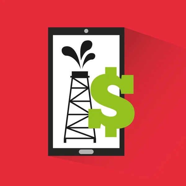 Prix du pétrole industrie en ligne — Image vectorielle