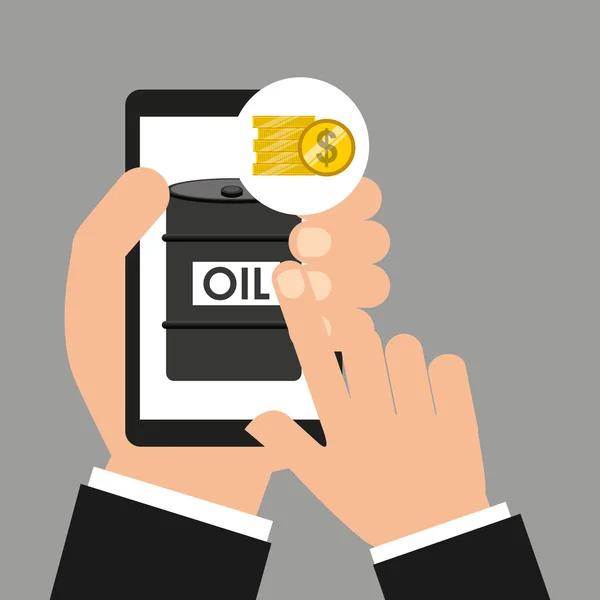 Oil prices online industry — Stock Vector