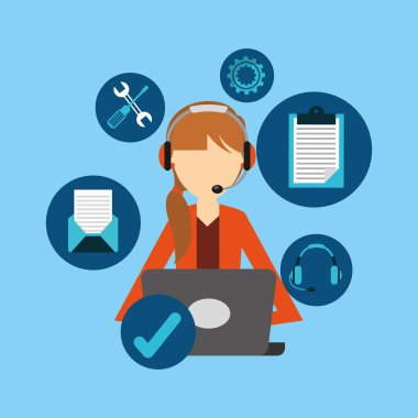 müşteri hizmet düz simgeler