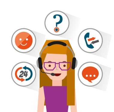 müşteri hizmet düz simgeler