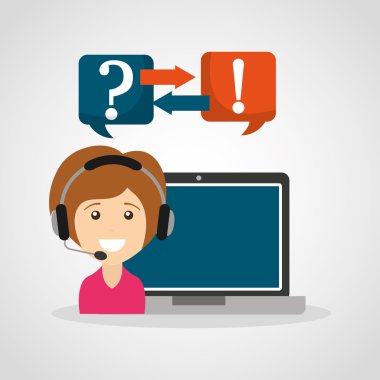 müşteri hizmet düz simgeler