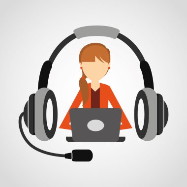 müşteri hizmet düz simgeler