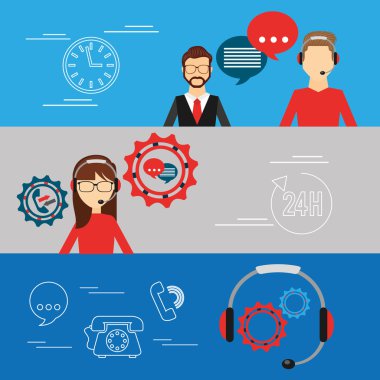 müşteri hizmet düz simgeler