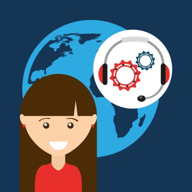 müşteri hizmet düz simgeler