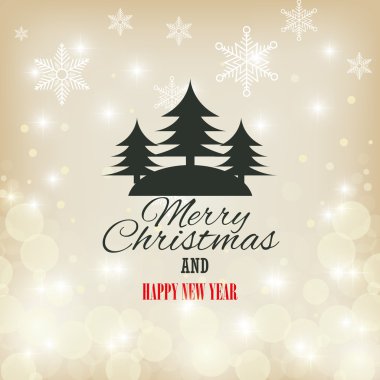 mutlu Noeller ve mutlu yıl ile Noel ağacı grafik kartı