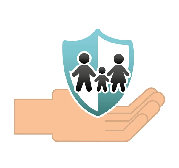 Icône concept d'assurance familiale — Image vectorielle