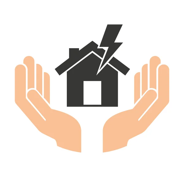 Icône concept immobilier assurance habitation — Image vectorielle