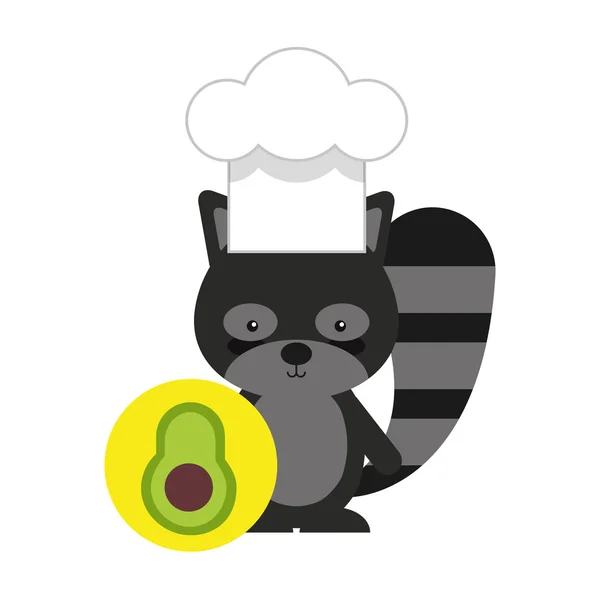 Animal chef personnage enfants menu — Image vectorielle