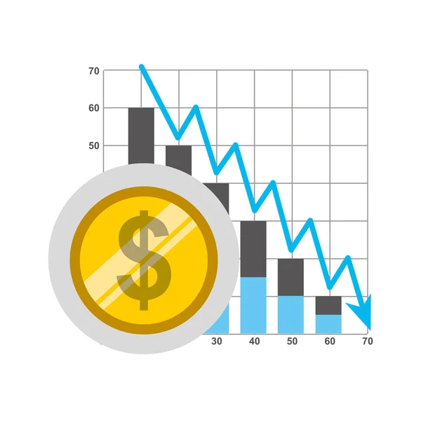 Estatística de negócios ícone conceito — Vetor de Stock