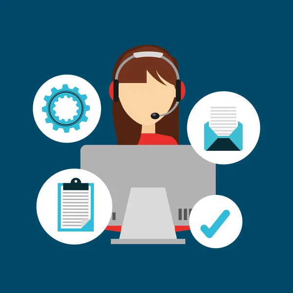 Customer service flat pictogrammen — Stockvector