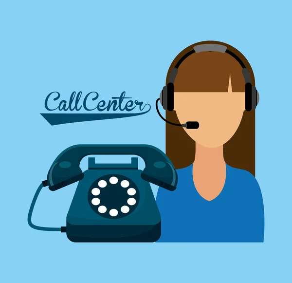 Call center service line — Stock Vector