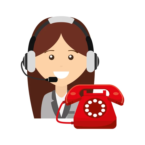 Call center operatören avatar — Stock vektor