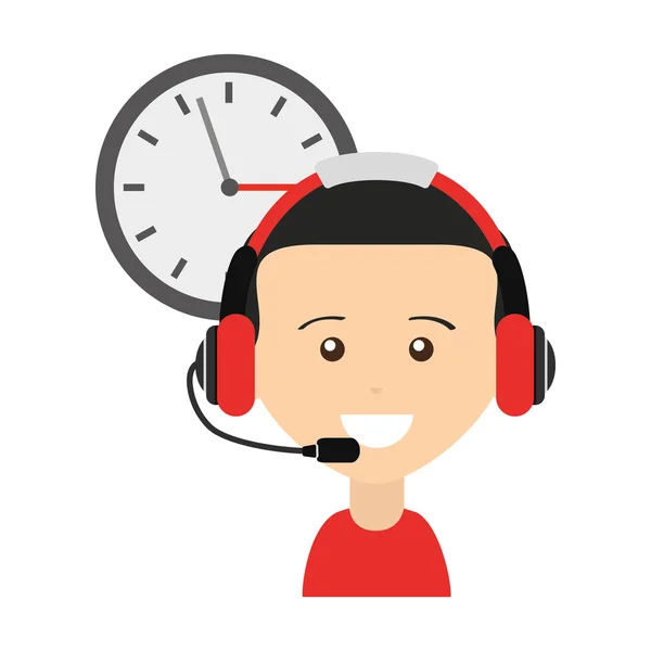 Call center operator avatar — Stock Vector