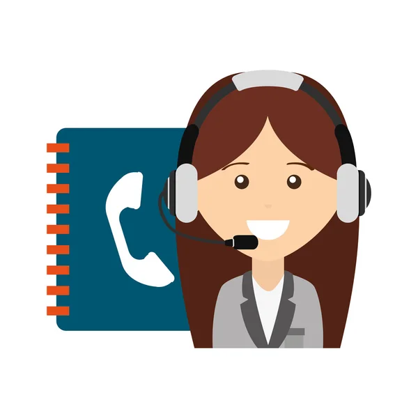 Call center operator avatar — Stock Vector