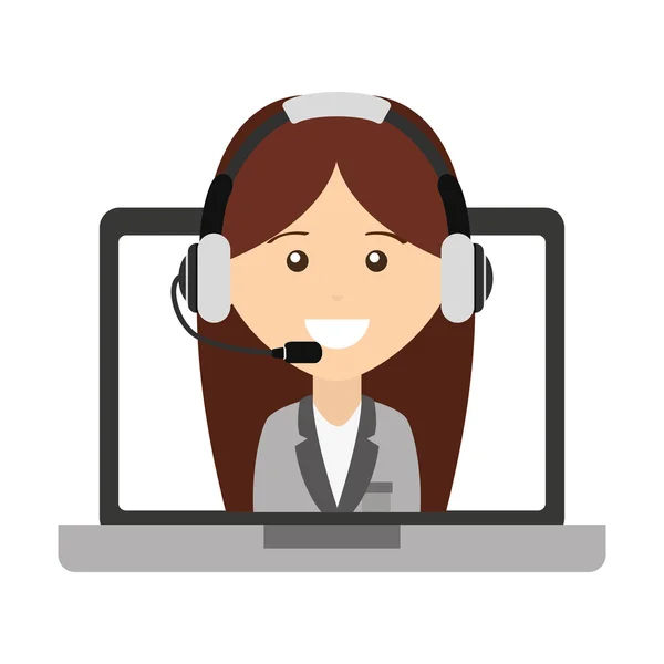 Call center operator avatar — Stockvector