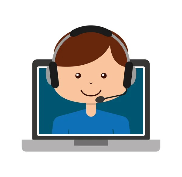 Call center operator avatar — Stockvector