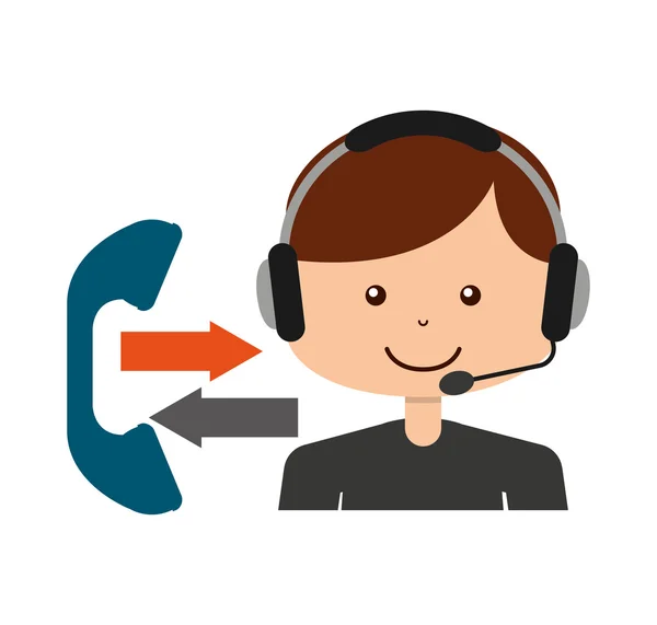 Call center operator avatar — Stock Vector