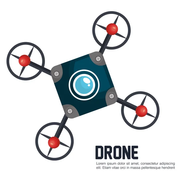 Dessin animé drone graphique isolé — Image vectorielle