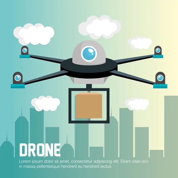Lieferdrohne Fernbedienung — Stockvektor