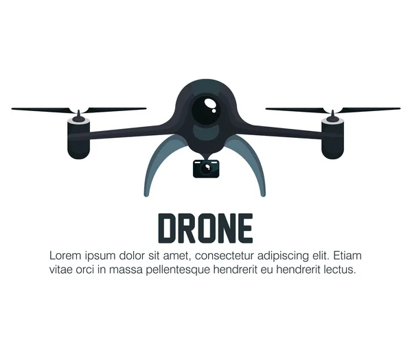 Icône drone avec appareil photo photographie graphique — Image vectorielle