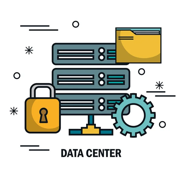 Izole veri merkezi tower klasörü güvenli — Stok Vektör