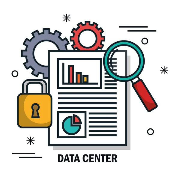 孤立的文件安全防护数据中心 — 图库矢量图片