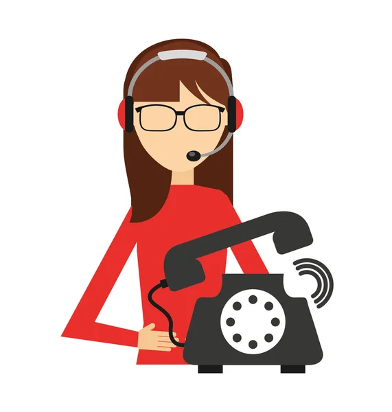 Operador de call center avatar —  Vetores de Stock