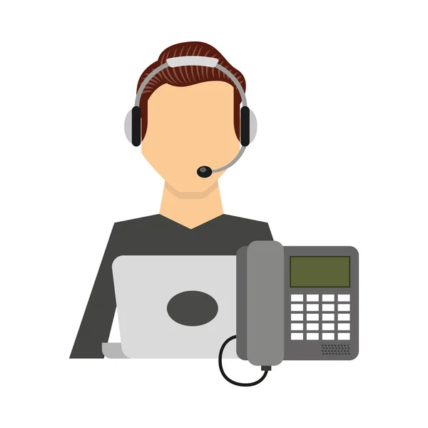 Call center operator avatar — Stockvector