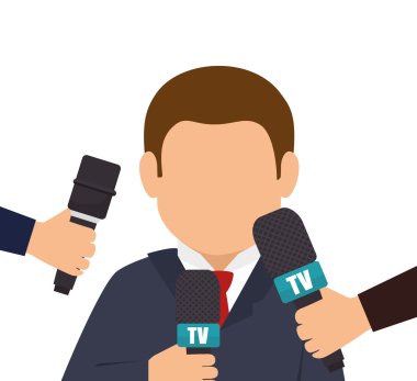 karakter haber mikrofon grafik ile röportaj
