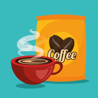 bardak ve paket kahve grafiği