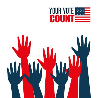 hands raised up election presidential graphic clipart
