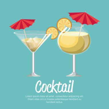 kokteyl ananas ve şemsiye ile martini