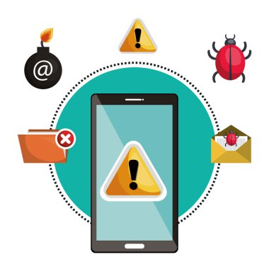 kavram virüs smartphone uyarı tasarım