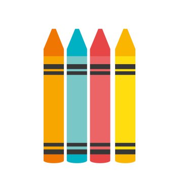 izole karikatür boya kalemi renk grafiği