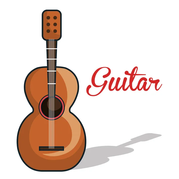 Icon guitar mexican music graphic — Stock Vector
