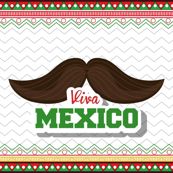 Bigote viva mexico símbolo gráfico — Vector de stock