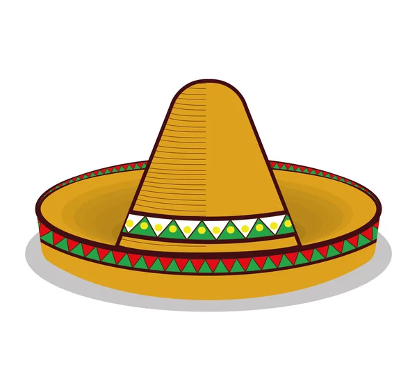 Hat mexican symbol graphic — Stock Vector